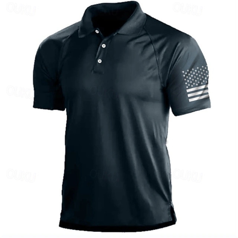 Golf Equipment Discount - 3D Print USA Flag Pattern Polo