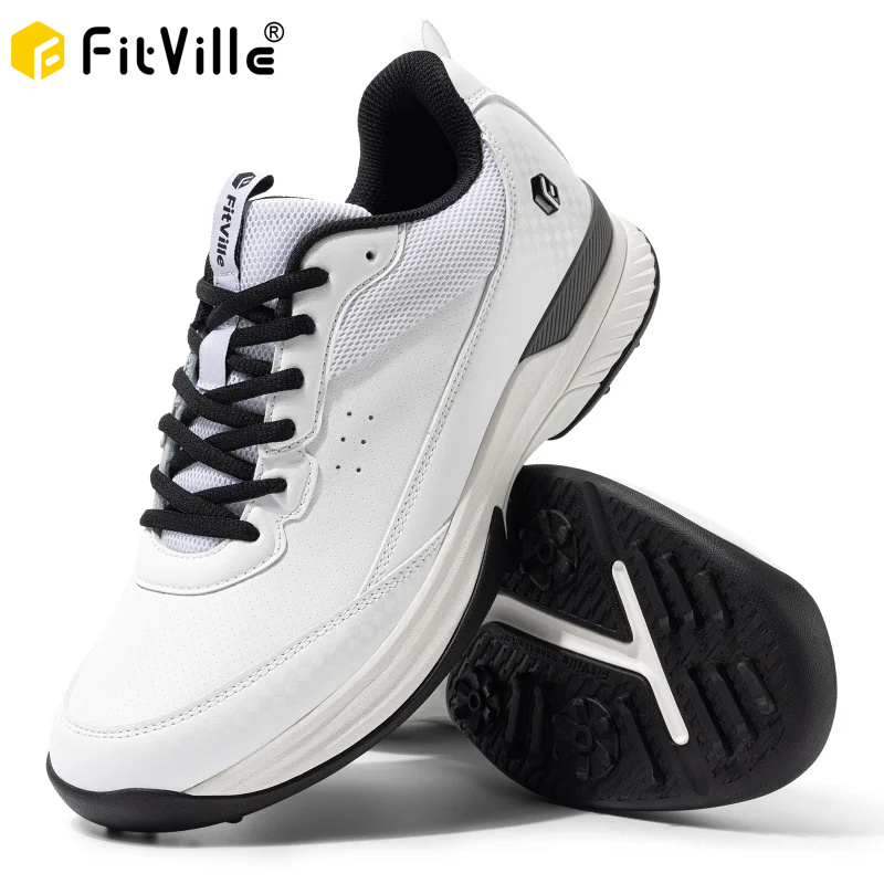 Golf Equipment Discount - FitVille Wide Design Men's Golf Shoes